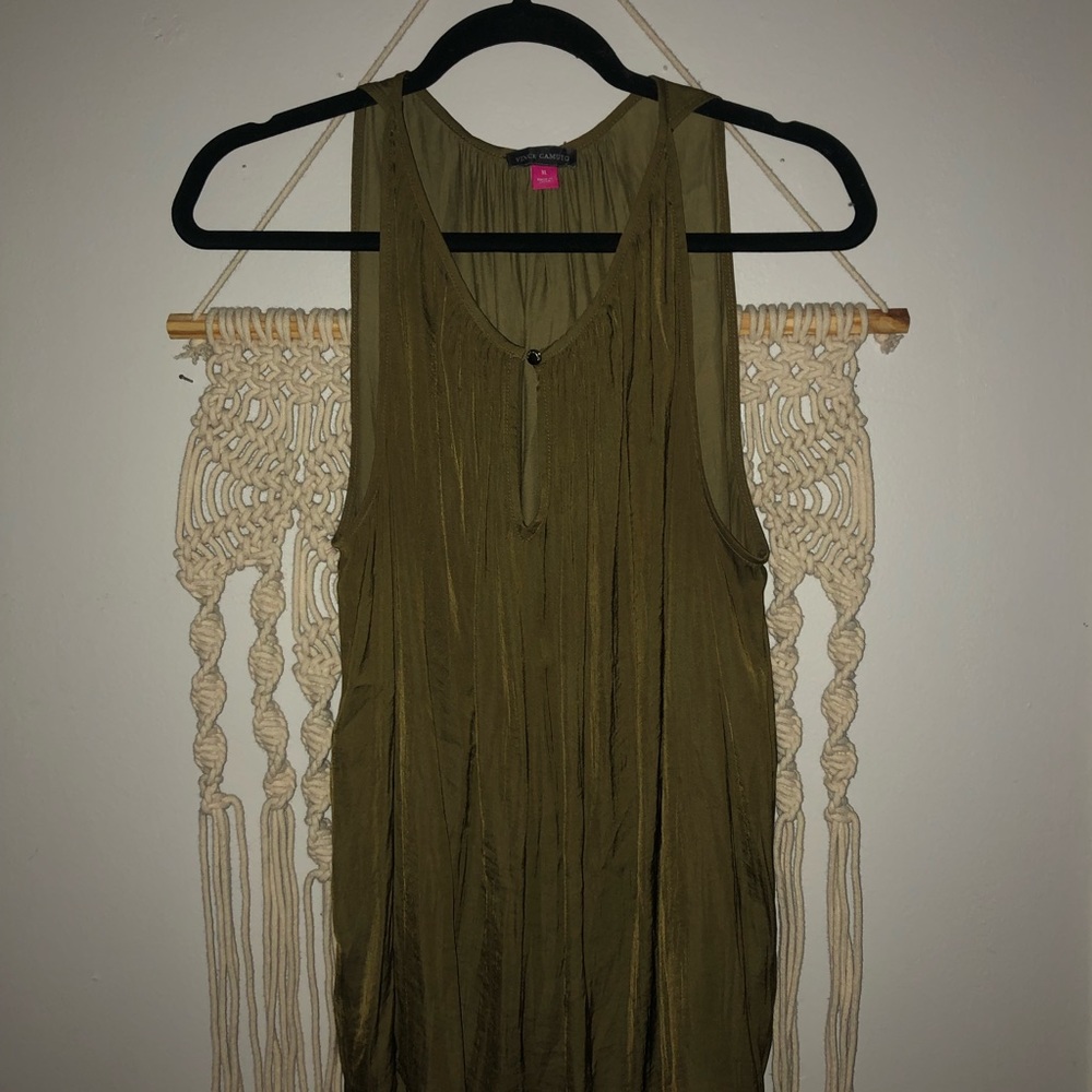 Green tank top blouse